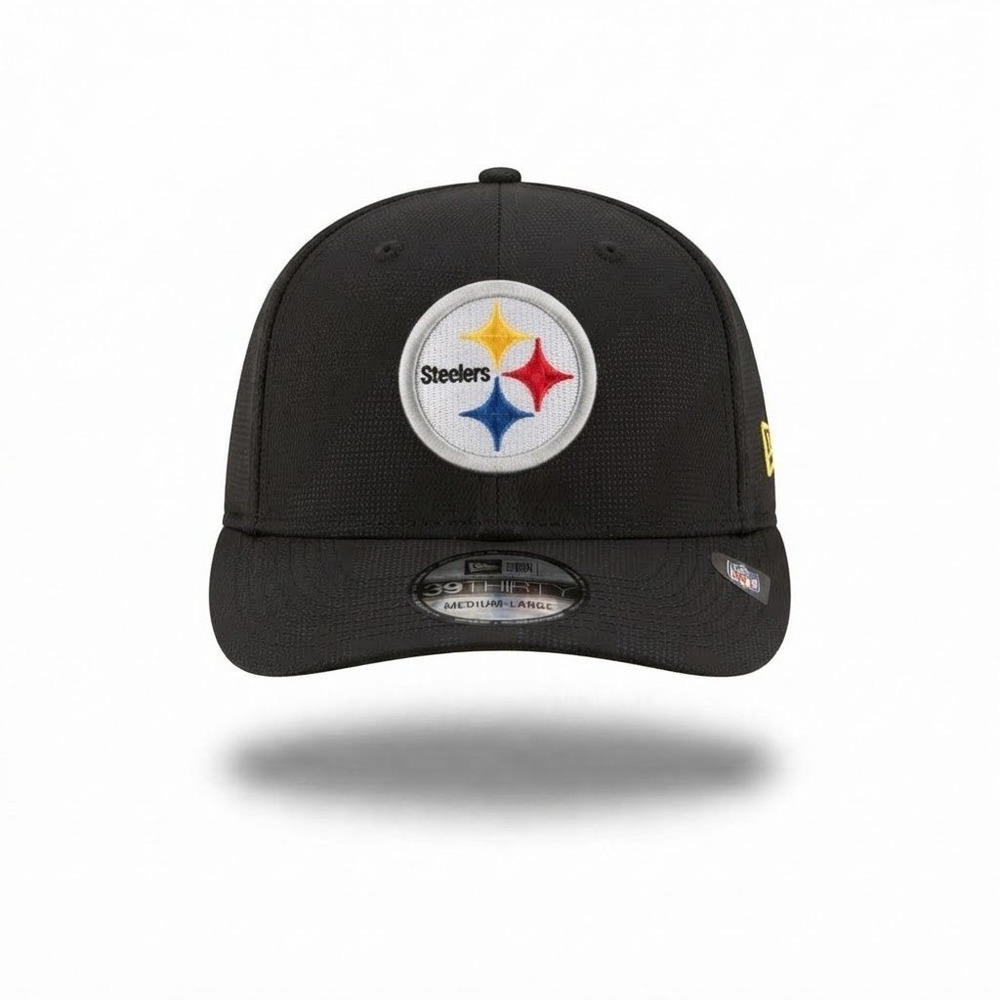 Pittsburgh Steelers New Era 39THIRTY Hat Mens M/L Black NWT Tonal Camo Stretch